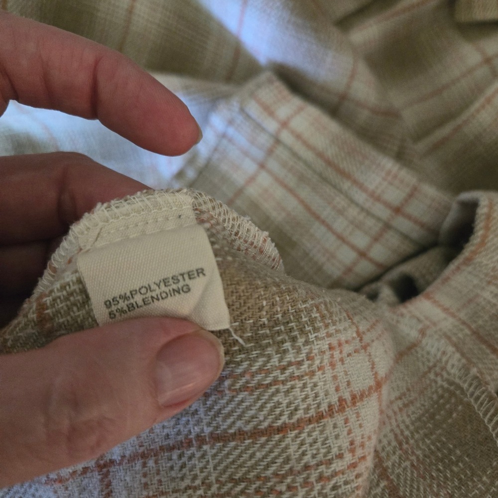Chic Soul Tan Plaid Coastal Relaxed Fit Womens 2XL Long Sleeve Oversized Shacket - Picture 9 of 9